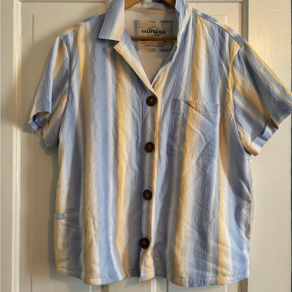 California Cowboy Striped Button-Up Shirt